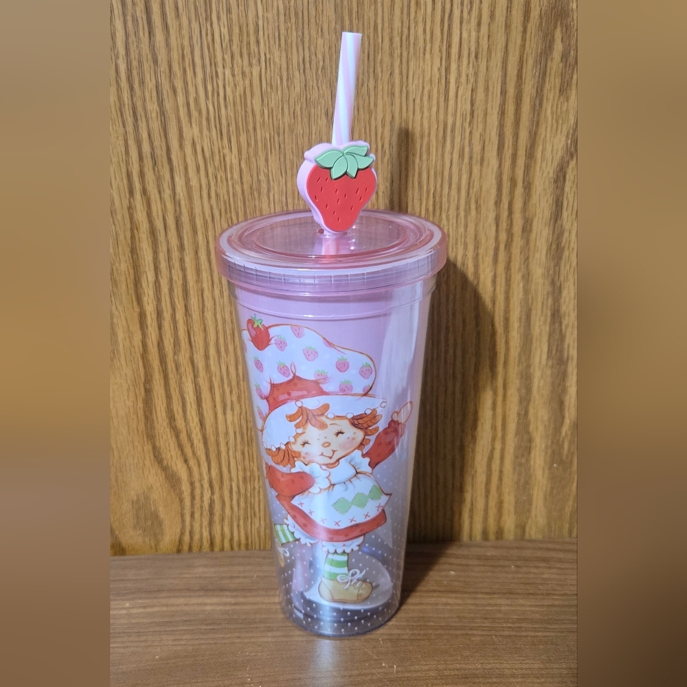 Strawberry Shortcake  Pink Character Double-Wall Tumbler with Straw